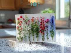 Glass Cutting Board - Wildflowers Tempered Glass Chopping Board - Cheese and Charcuterie Glass Cutting Board - Kitchen Decor Gift Idea