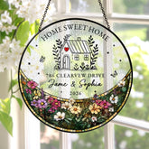Personalized First Home Stained Glass Suncatcher, New Home Occasion Housewarming Gift, Realtor Keepsake