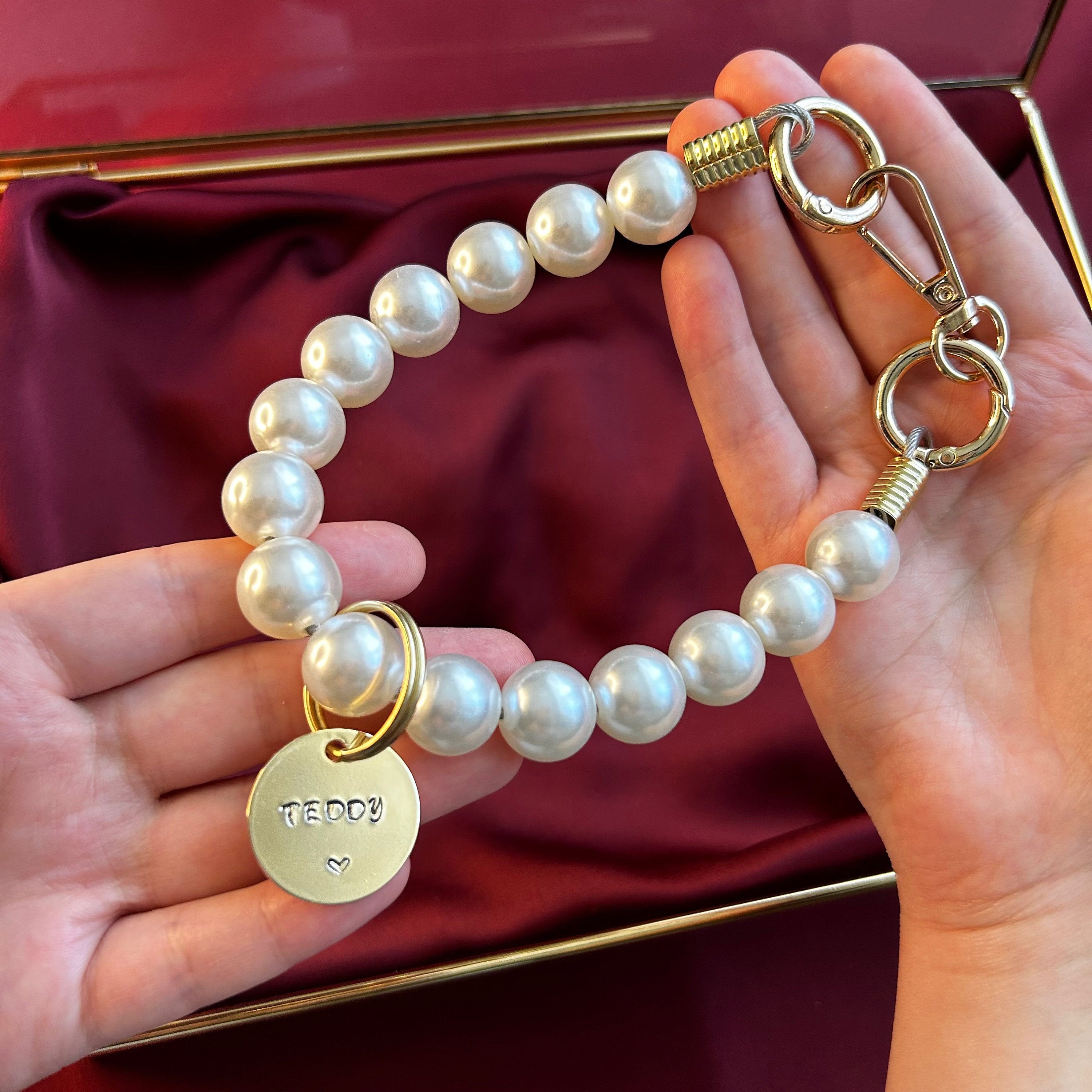 Beaded Pearl Dog Collar – Luxury Dog Necklace, Custom Pet Jewelry Gift