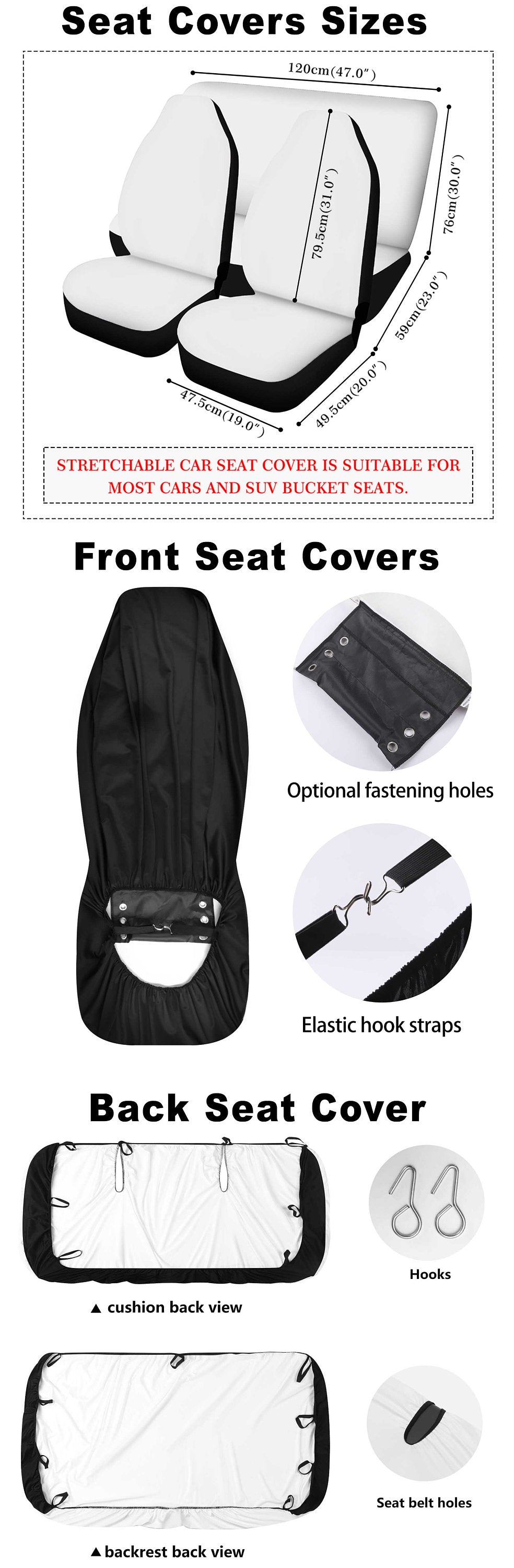 Boho Floral Car Seat Covers Light Rust Tan Spring Summer Flower Car Seat Accessories Front Back