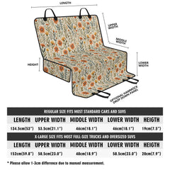 Boho Floral Car Seat Covers Light Rust Tan Spring Summer Flower Car Seat Accessories Front Back