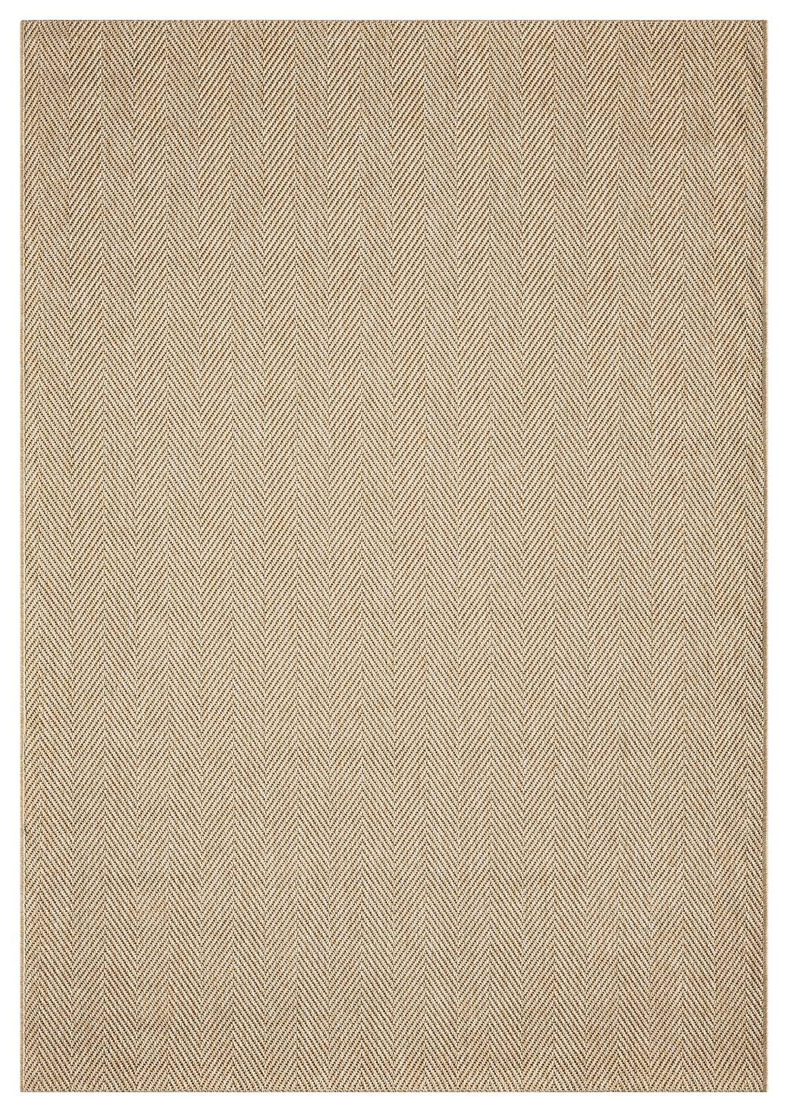 Beige Herringbone Flatweave Sisal Rug for Indoor and Outdoor Use