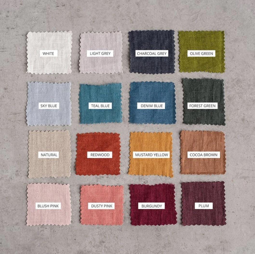 Organic Natural 100% Linen Duvet Comforter Cover with Buttons