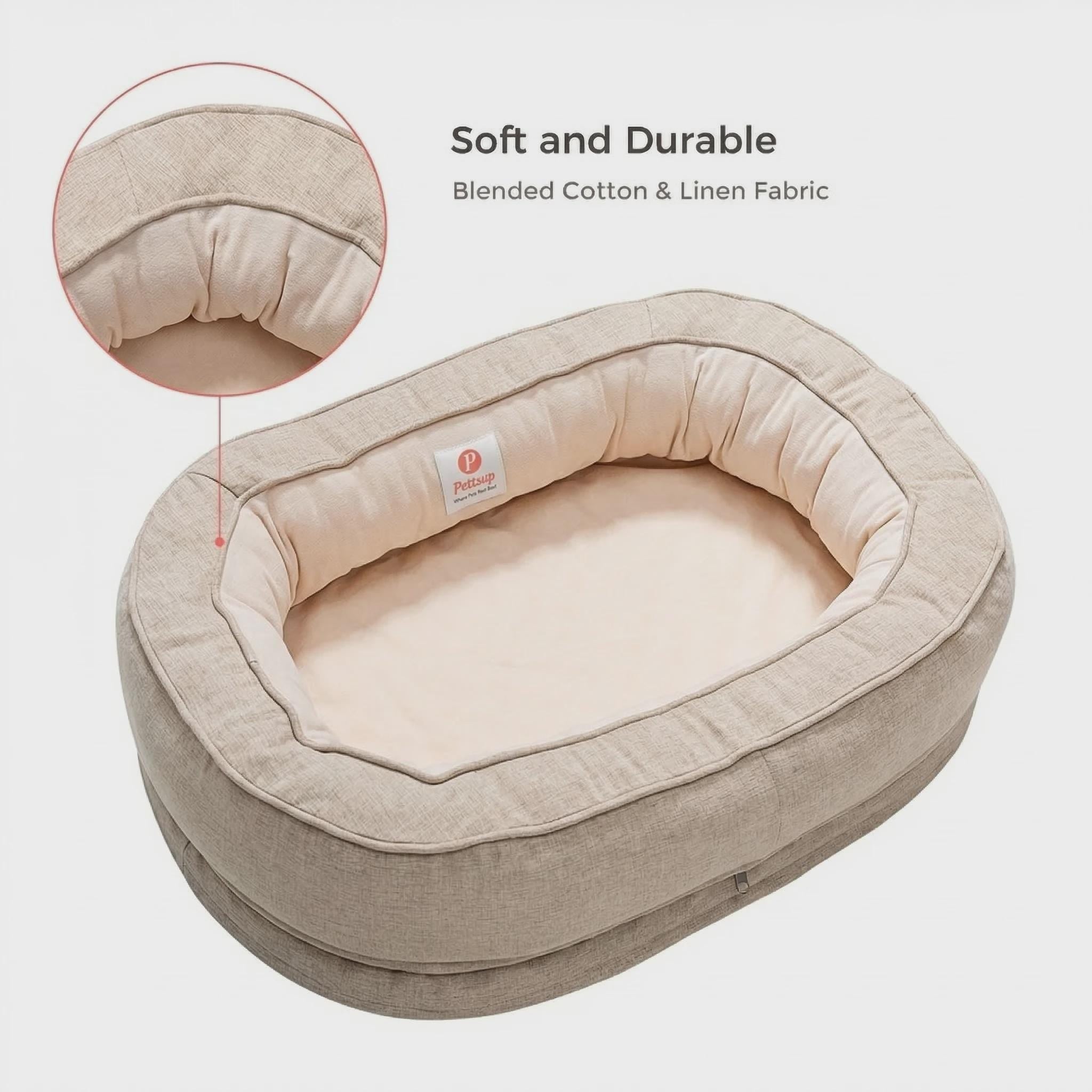 Oval Orthopedic Pet Bed with Removable Cover