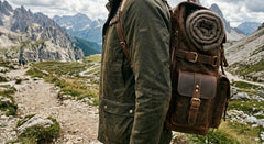 Large Full Grain Leather Hiking Backpack, Vintage Travel Rucksack, Outdoor Adventure Bag