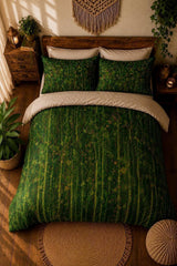 Forest Cotton Comforter Bedspread & Pillow Covers, 100% Cotton Art Nouveau Bedding, Queen and King Sizes